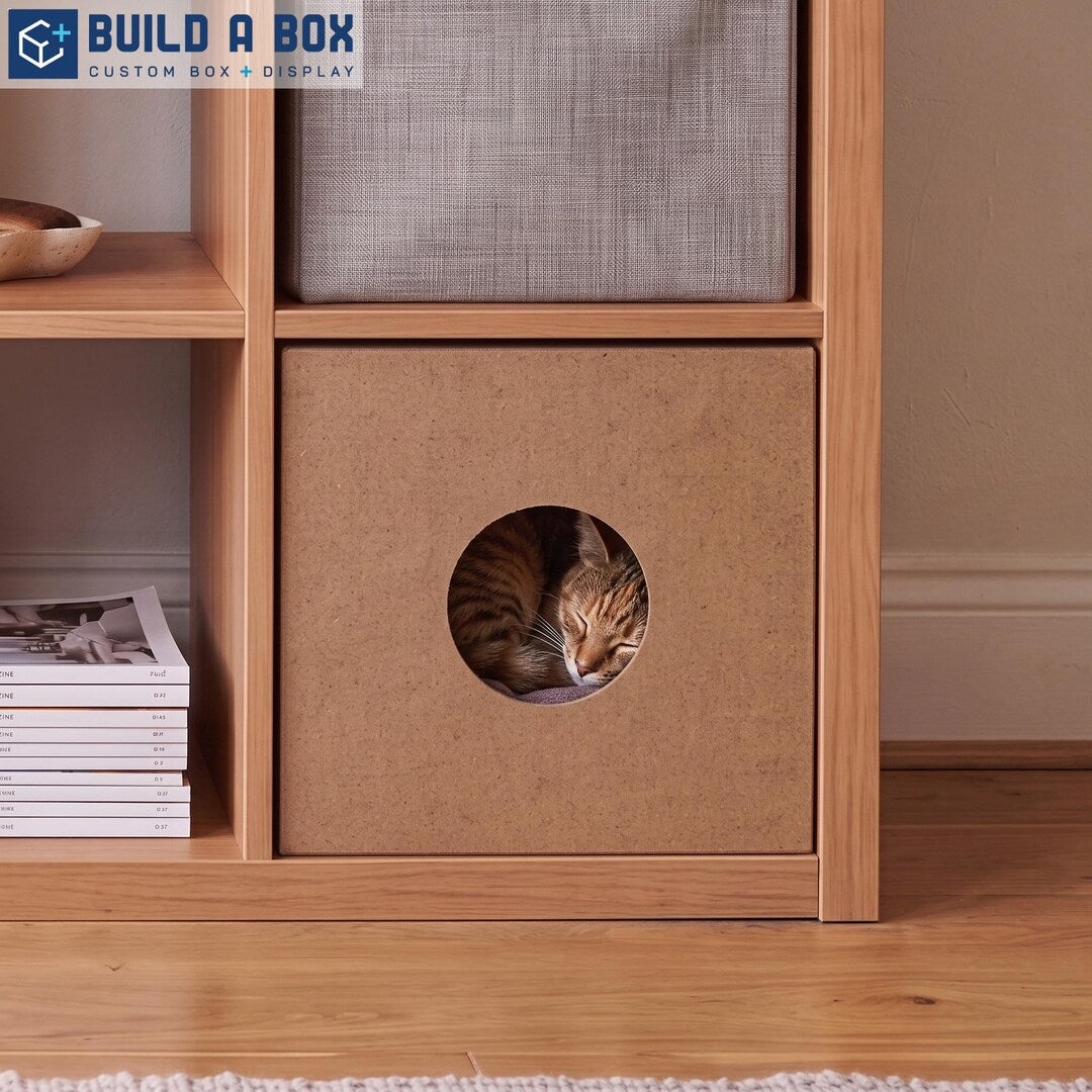 Cardboard Cat House – Natural Kraft (Cube Shelf Size 13")
