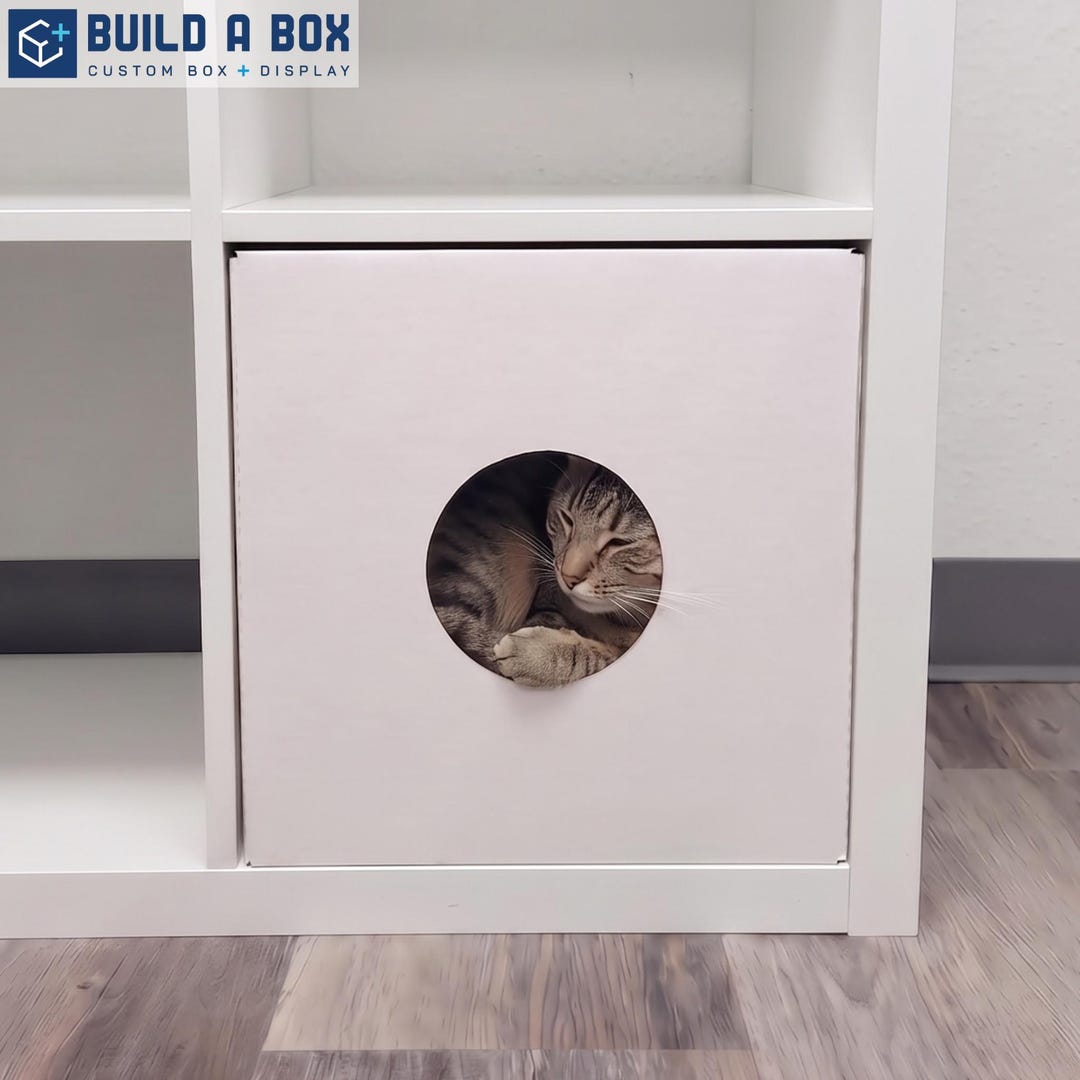 Cardboard Cat House – White (Cube Shelf Size 13")