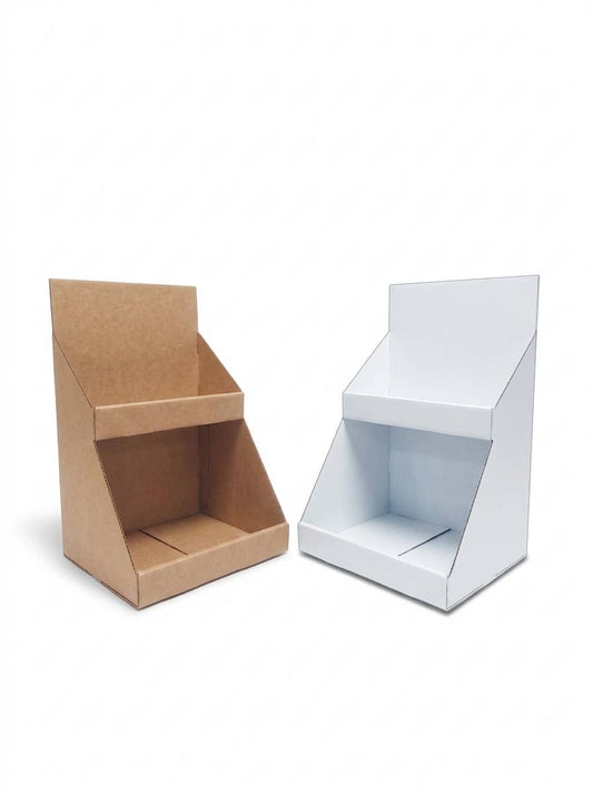 2-Tier Corrugated Countertop Display – Plain Kraft or White