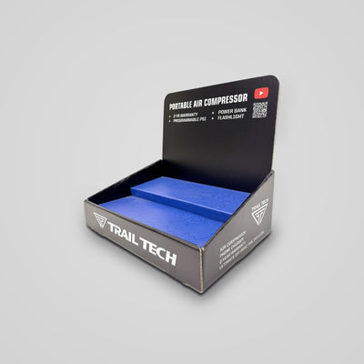 Custom printed corrugated countertop display box with header