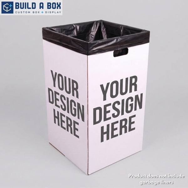 Logo Printed Cardboard Trash Bins – 13, 30 or 40 Gallon